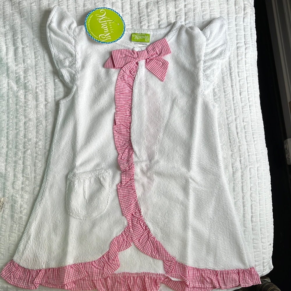 Pink check Swim Coverup